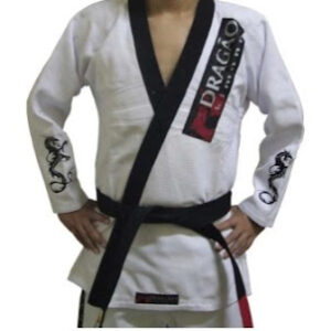 Kimono Dragão Jiu-Jitsu Trançado Iron Branco